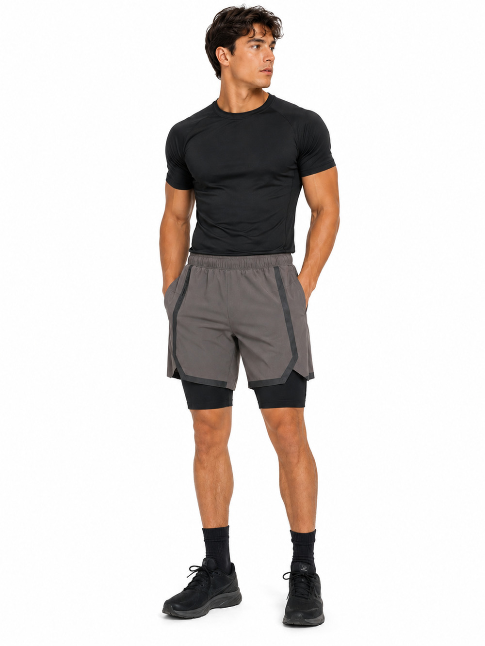 Lululemon Athletica Surge 6" Pull On Elastic Waist Workout Gym Shorts Mens sz L